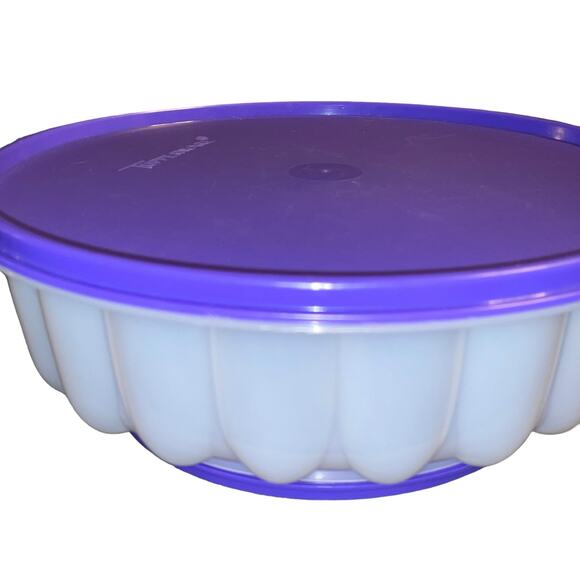Vintage Tupperware Jello Jel-Ring Mold Gelatin 1201B 1202 1203 Purple Fluted 9" - Picture 5 of 13